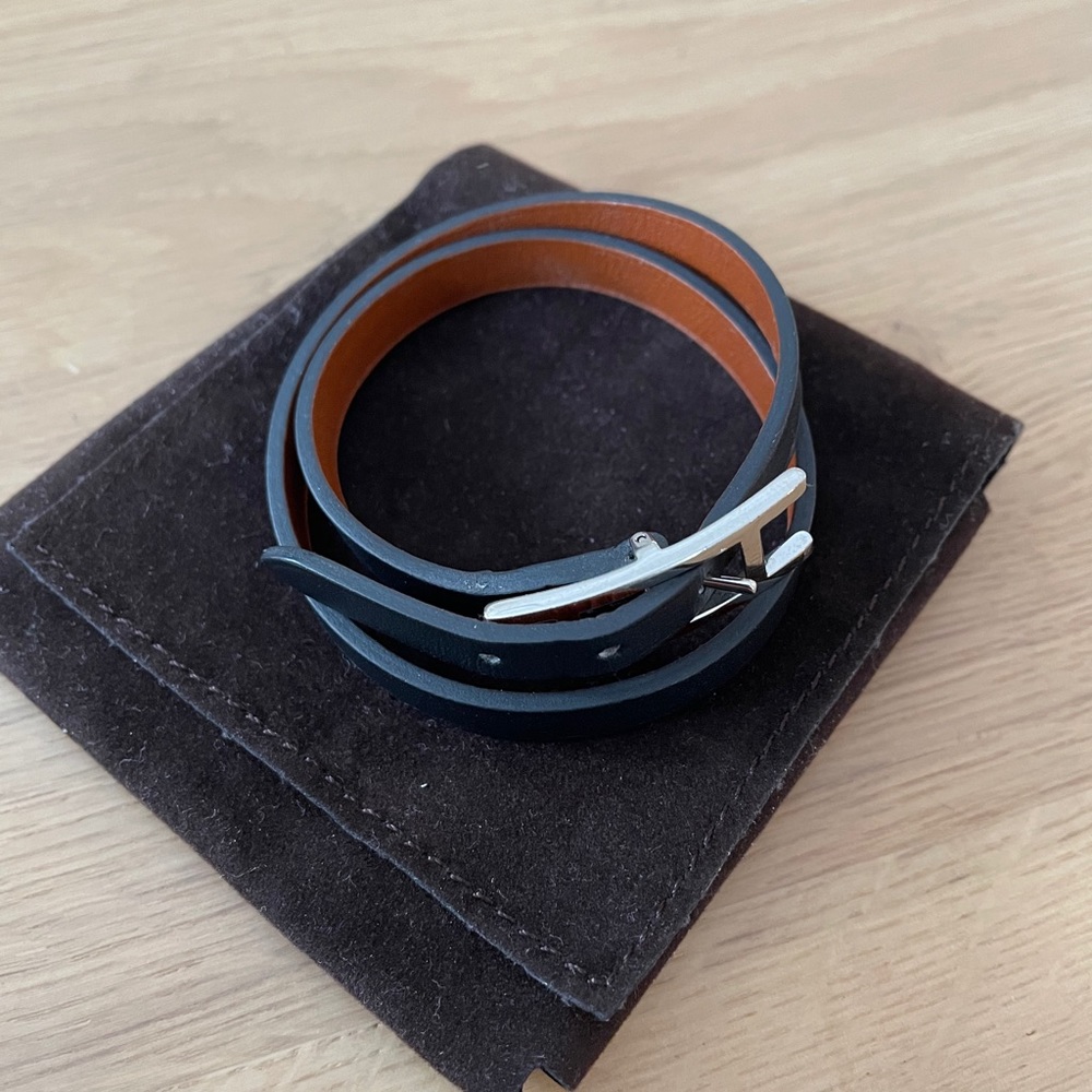 Hermes Behapi Double Tour Bracelet - Noir